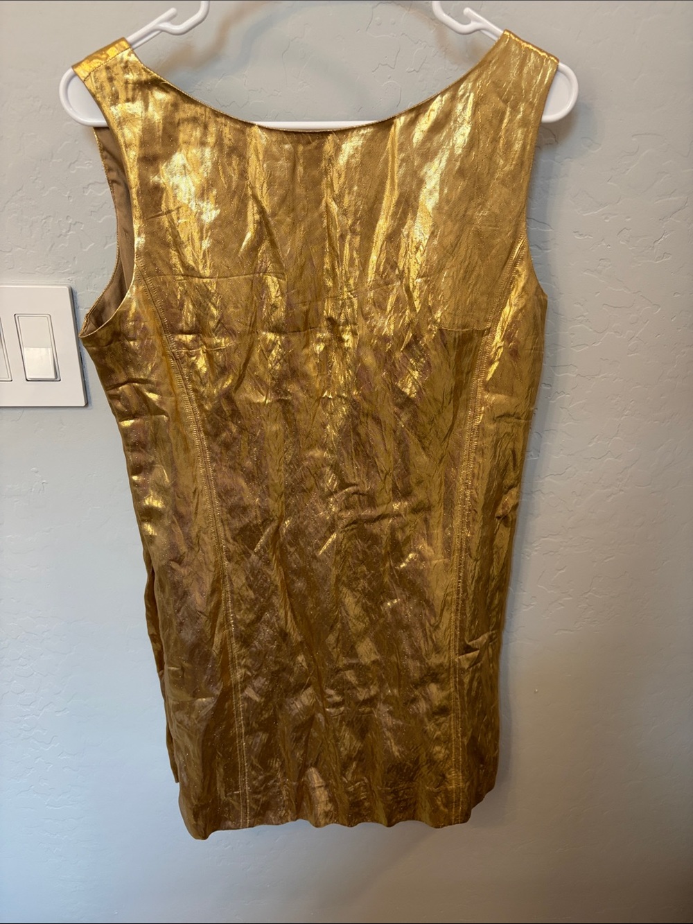 Gold Sleeveless Sheath Dress - Elegant Metallic Finish